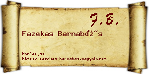 Fazekas Barnabás névjegykártya